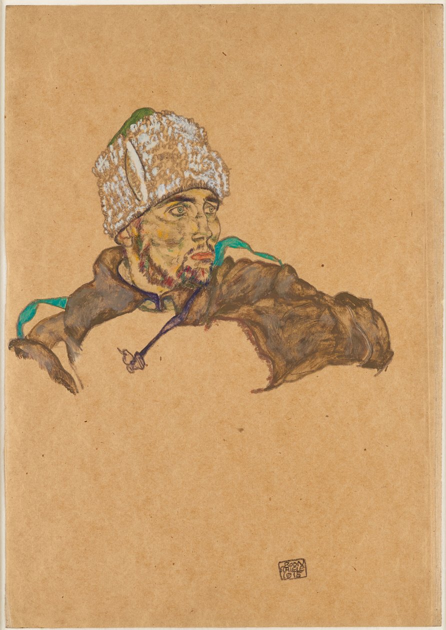 Orosz hadifogoly, 1915. alkotó: Egon Schiele