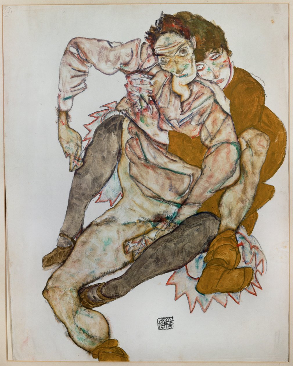 Ülő pár alkotó: Egon Schiele
