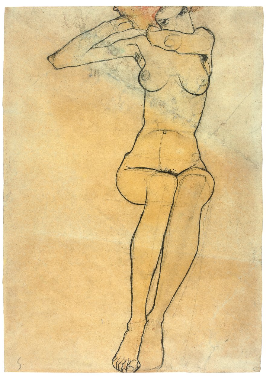 Ülő akt, 1910 alkotó: Egon Schiele
