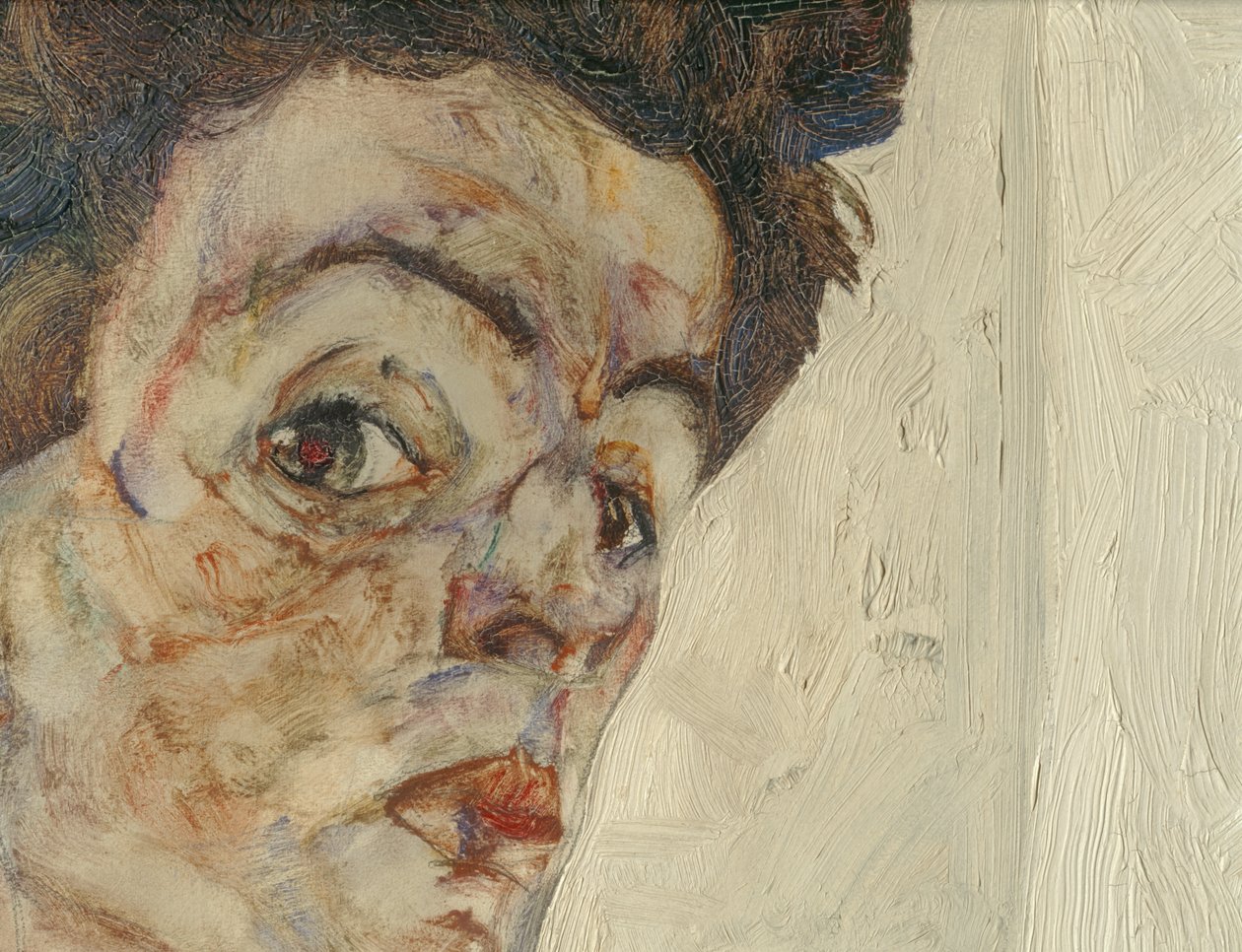 Önarckép lámpás gyümölcsökkel ... (olaj és akvarell, vászon) alkotó: Egon Schiele