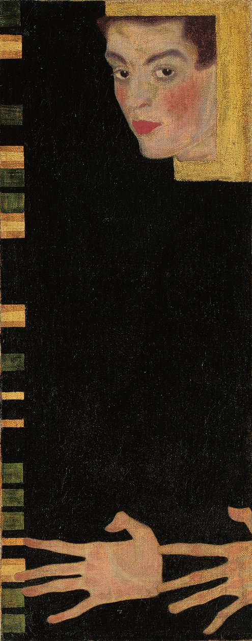 Önarckép széttárt ujjakkal, 1909 alkotó: Egon Schiele