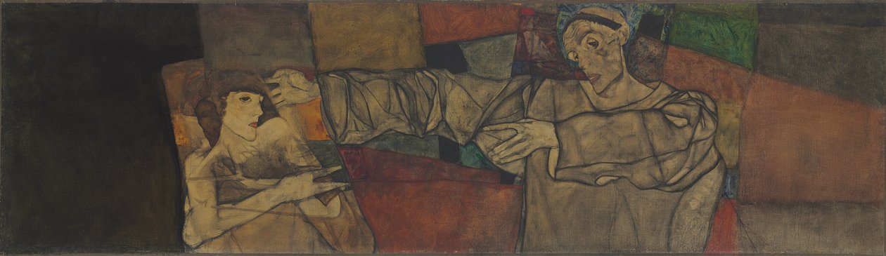 Önarckép modellel alkotó: Egon Schiele