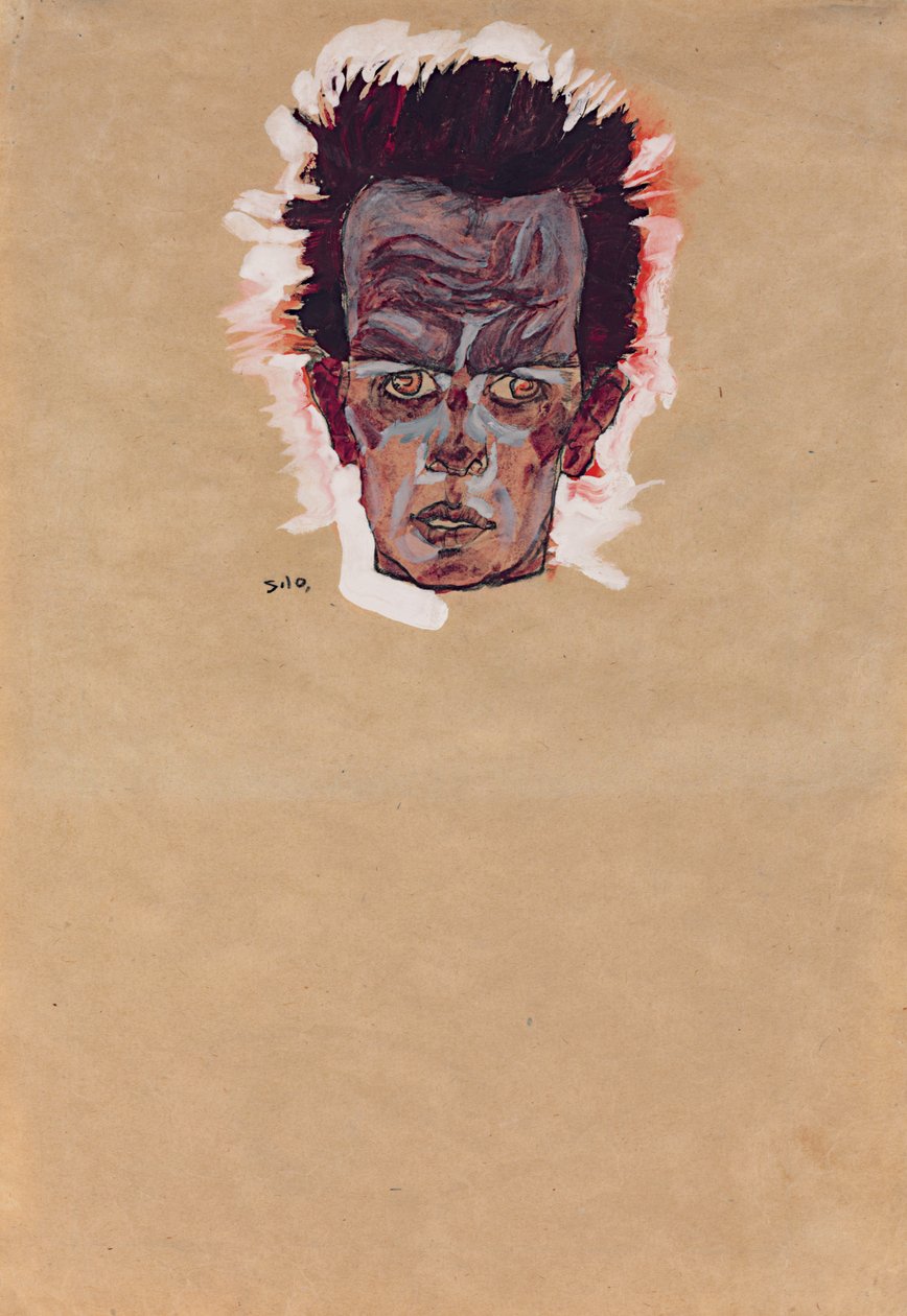 Önarckép, Fej; Önarckép, fej, 1910 alkotó: Egon Schiele