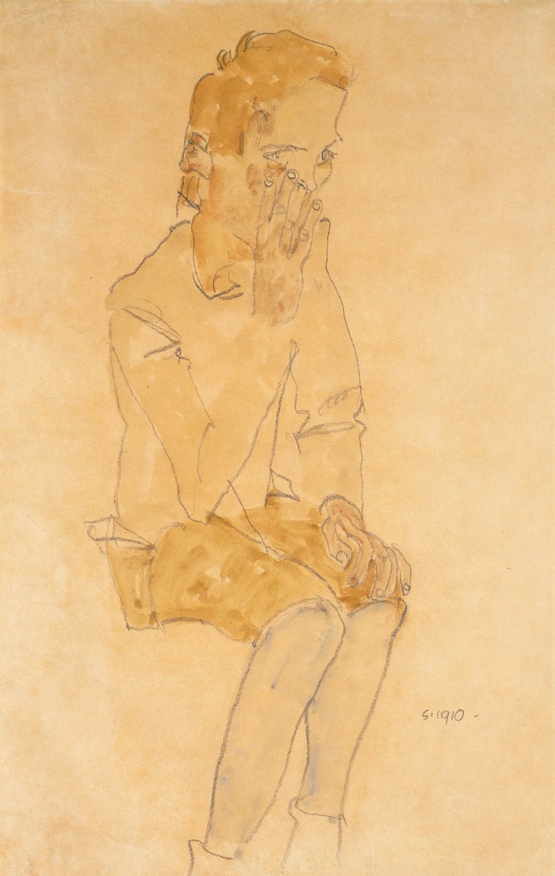 Ülő fiú, 1910 alkotó: Egon Schiele