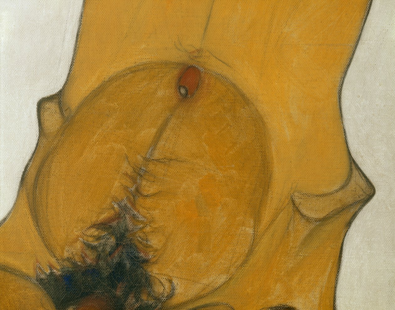 Sitzender Männerakt ... (olaj és akvarell, vászon) alkotó: Egon Schiele