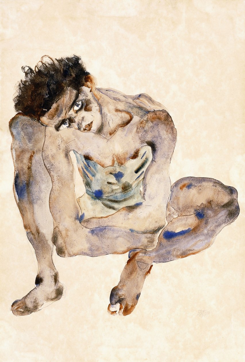 Guggolás alkotó: Egon Schiele