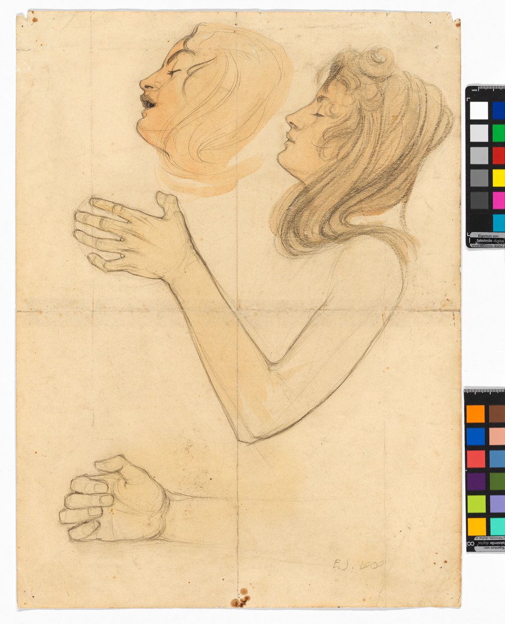 Studien der Schwester des Künstlers, Gertrude Schiele alkotó: Egon Schiele