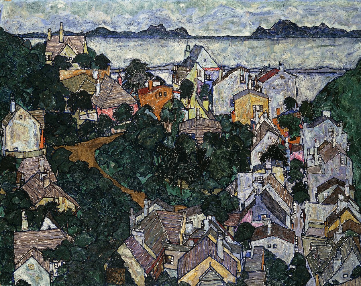 Nyári táj; Nyári táj, 1917 alkotó: Egon Schiele