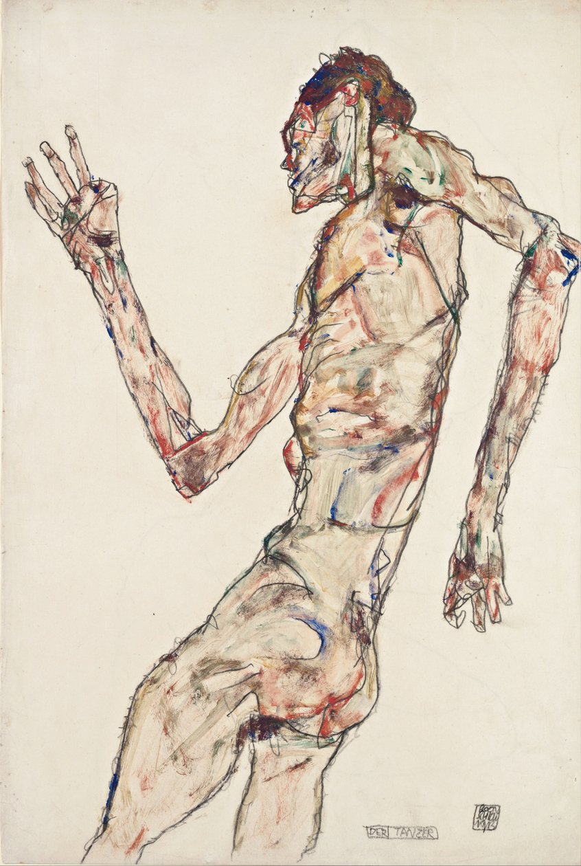 A táncos, 1913 alkotó: Egon Schiele