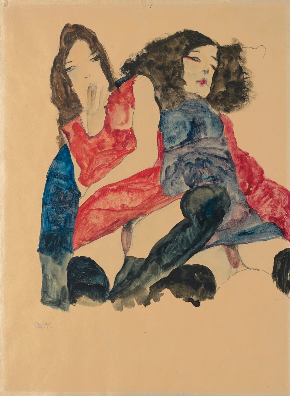 Két lány; Két lány, 1911 alkotó: Egon Schiele
