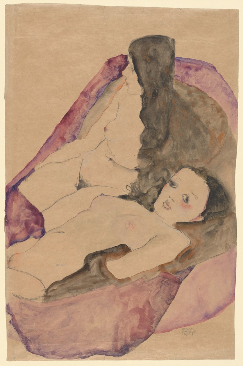 Két fekvő akt, 1911. alkotó: Egon Schiele