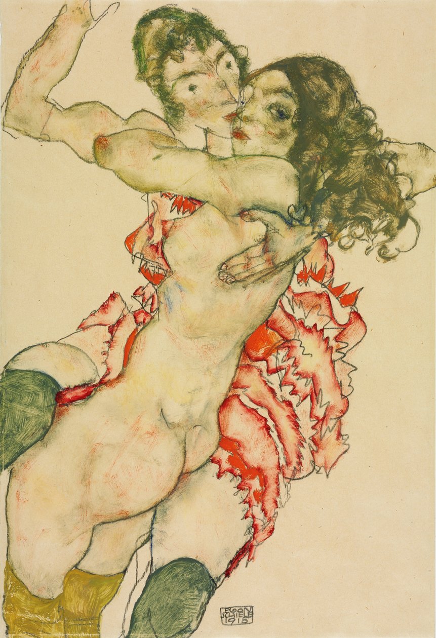 Két ölelkező nő alkotó: Egon Schiele