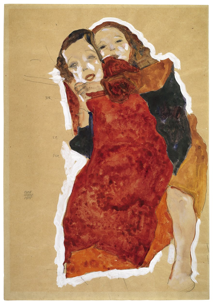 Két lány, Schiele, Egon (1890-1918) alkotó: Egon Schiele