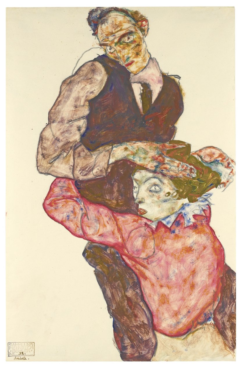 Két szerelmes önarckép Wallyval, 1914-1915 alkotó: Egon Schiele