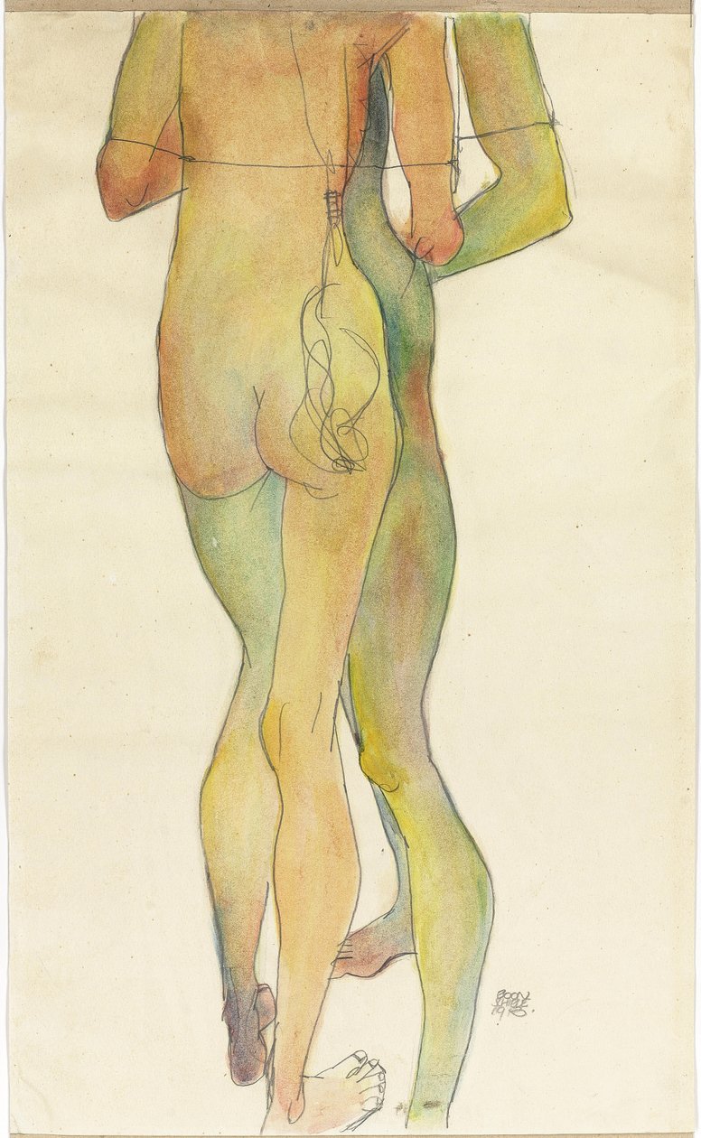 Két álló akt alkotó: Egon Schiele