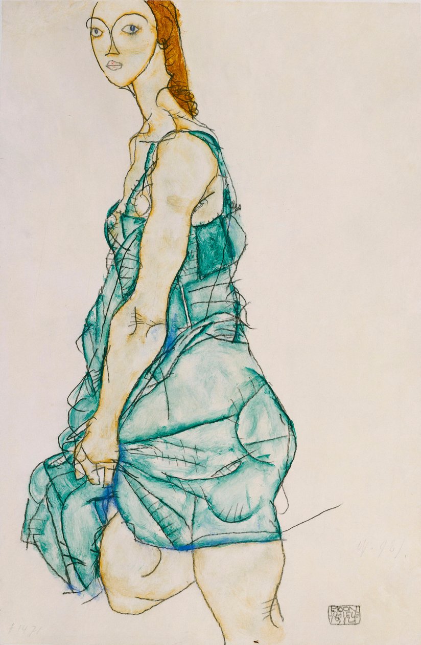 Felegyenesedett nő, 1912 alkotó: Egon Schiele