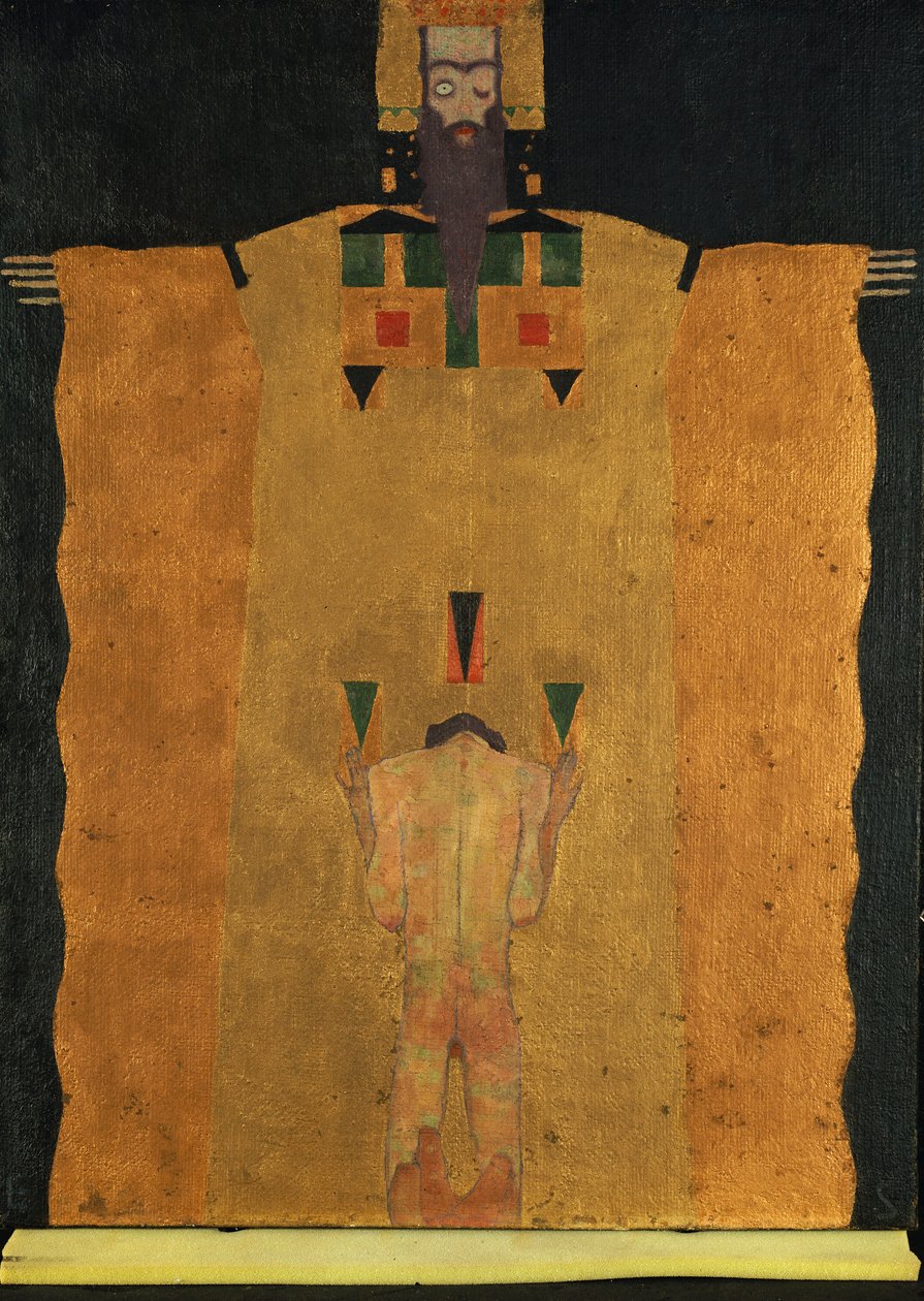 Fiatal férfi térdel az Atya Isten előtt, 1908 alkotó: Egon Schiele