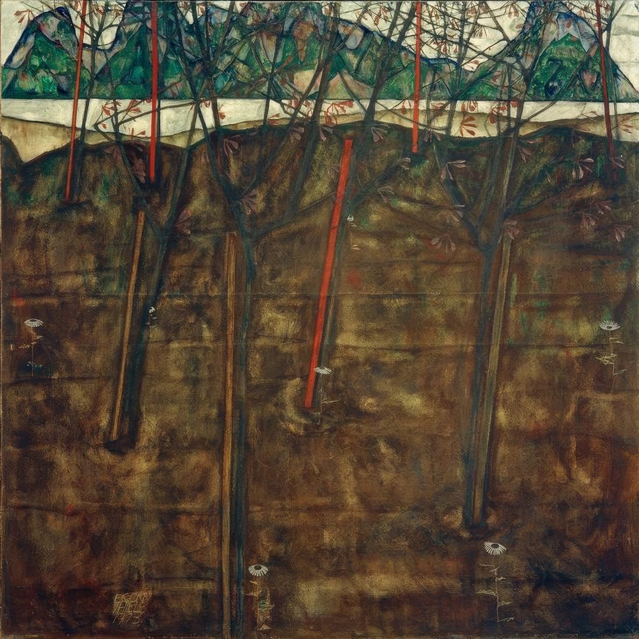 Kora tavaszi táj alkotó: Egon Schiele