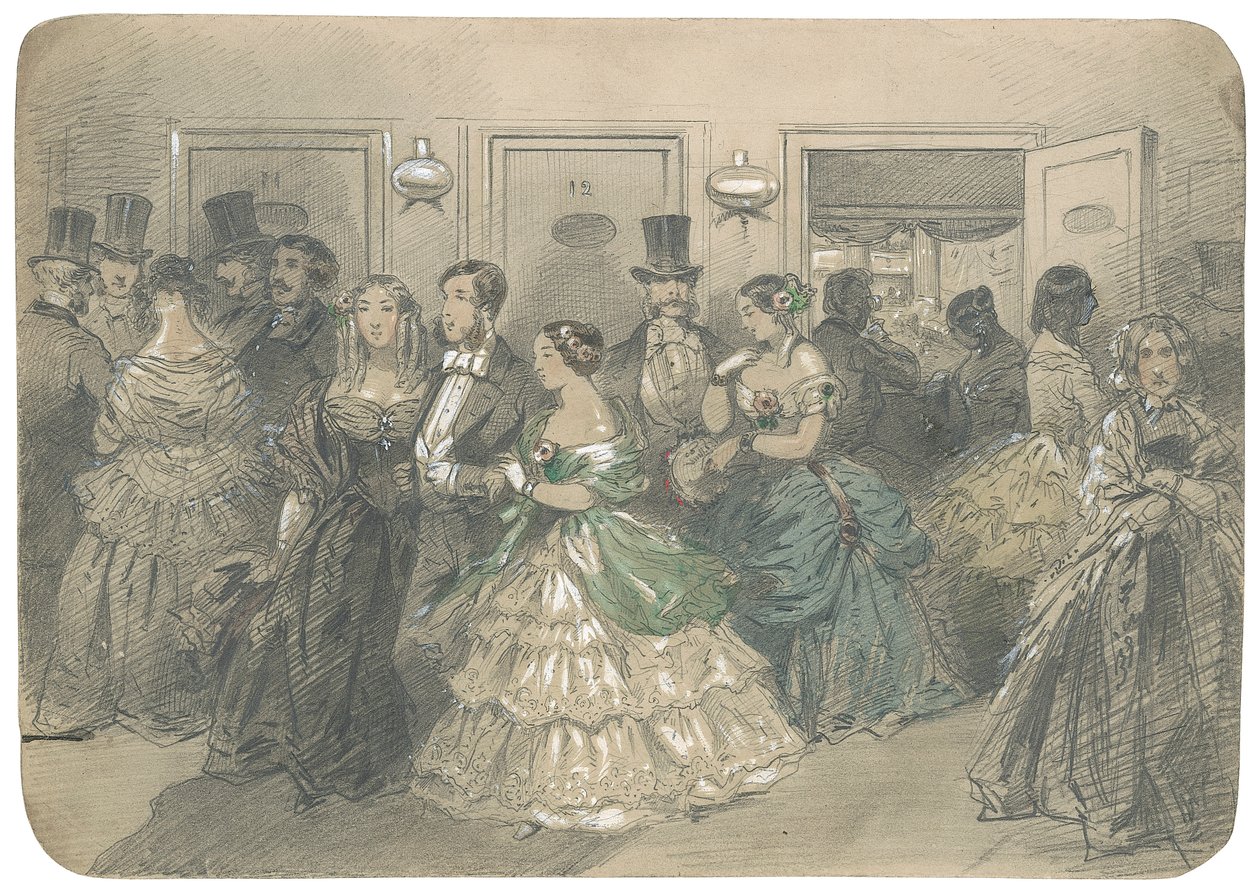 A Svéd Opera, 1850 körül (ceruza wc-vel, fehérrel megerősítve) alkotó: Egron Sellif Lundgren