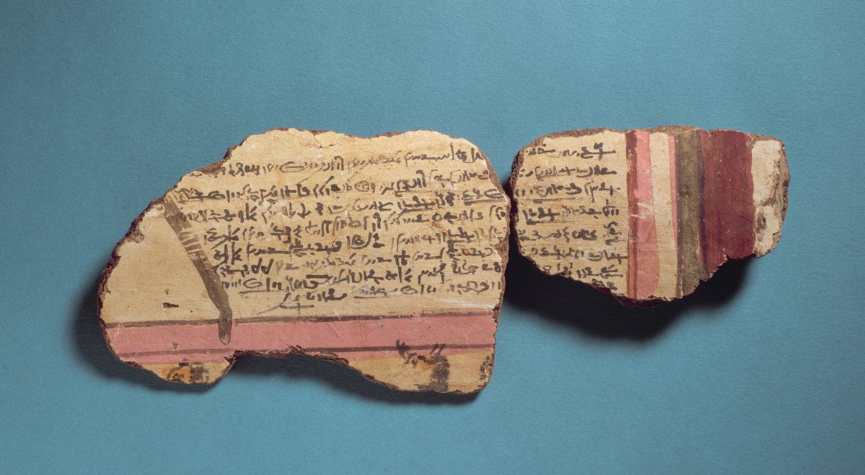 Cartonnage fragments bearing Demotic inscriptions (pottery) alkotó: Egyptian