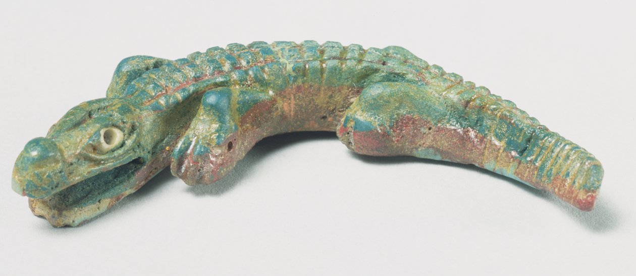 Krokodil, késő ptolemaioszi kortól római korig, Kr.e. 1. század – Kr. u. 1. század (színes üveg) alkotó: Egyptian