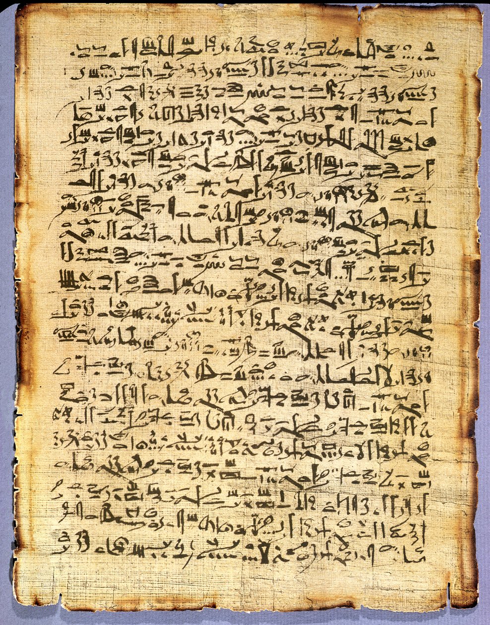 Az Edwin Smith Medical Papyrus fakszimile másolata, az eredeti dátum ie 1600-1500 körül (papirusz) alkotó: Egyptian