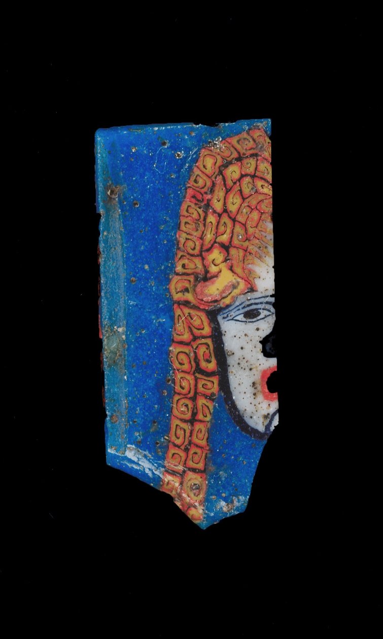 Olvasztott mozaiktábla, Ptolemaioszi kortól római korig, Kr.e. 100-100 (üveg) alkotó: Egyptian