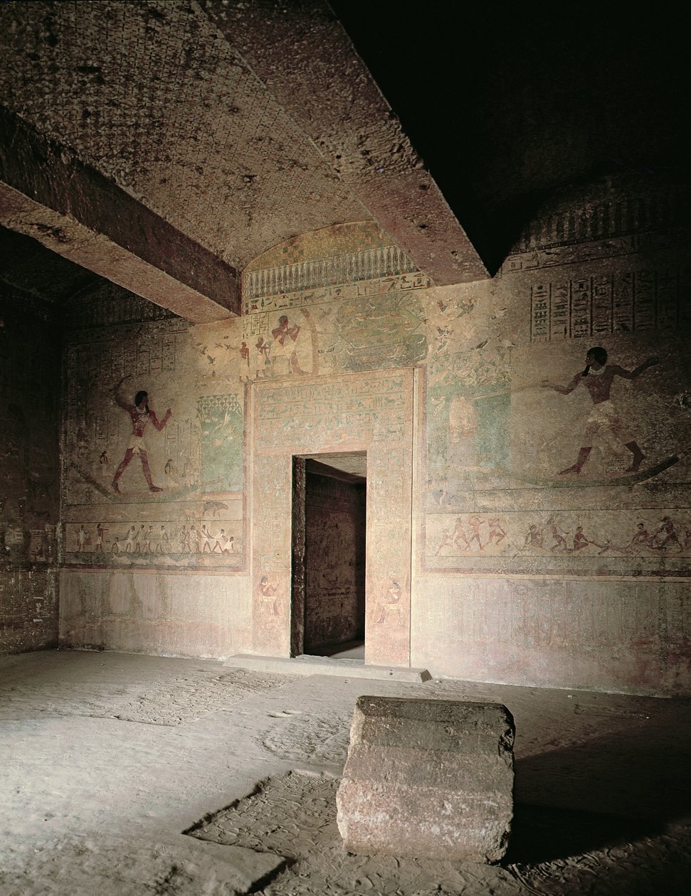 III. Khnumhotep sírja falfestményekkel, amelyeken Khnumhotep és felesége halásznak és madarásznak a papiruszmocsárban, Középbirodalom alkotó: Egyptian 12th Dynasty