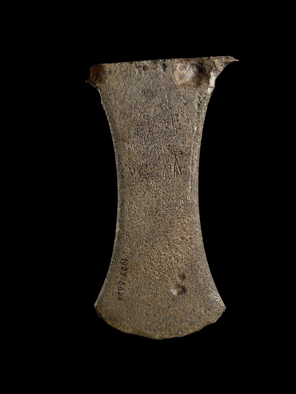 Lapos rézötvözet fejsze homorú oldalakkal rézötvözetből alkotó: Egyptian 18th Dynasty