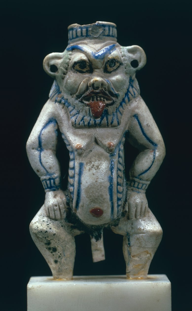 Kohl edény Bes isten alakjában, Új Királyság, ie 1400-1300 körül (fajansz) alkotó: Egyptian 18th Dynasty