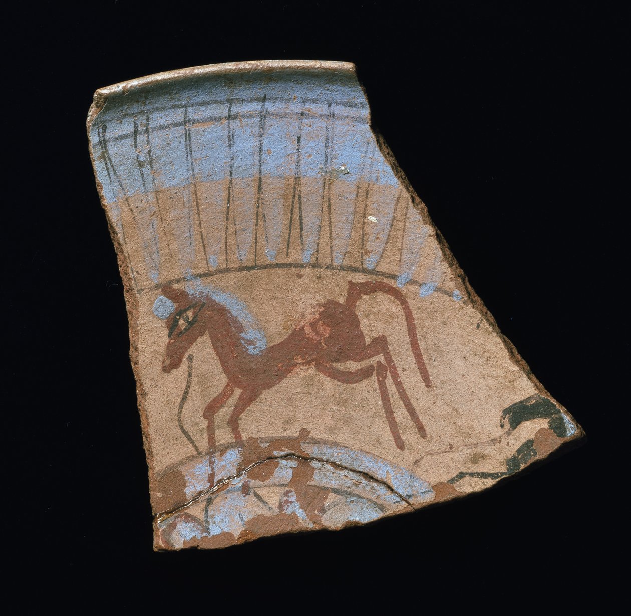 Vágó lóval festett szilánk, Tell el-Amarnából, Új Királyság (kerámia) alkotó: Egyptian 18th Dynasty
