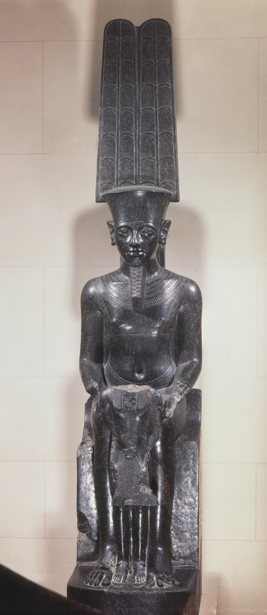 Amun isten szobra Tutanhamon védelmében, Újbirodalom, Kr.e. 1336-1327 (gránit) alkotó: Egyptian 18th Dynasty