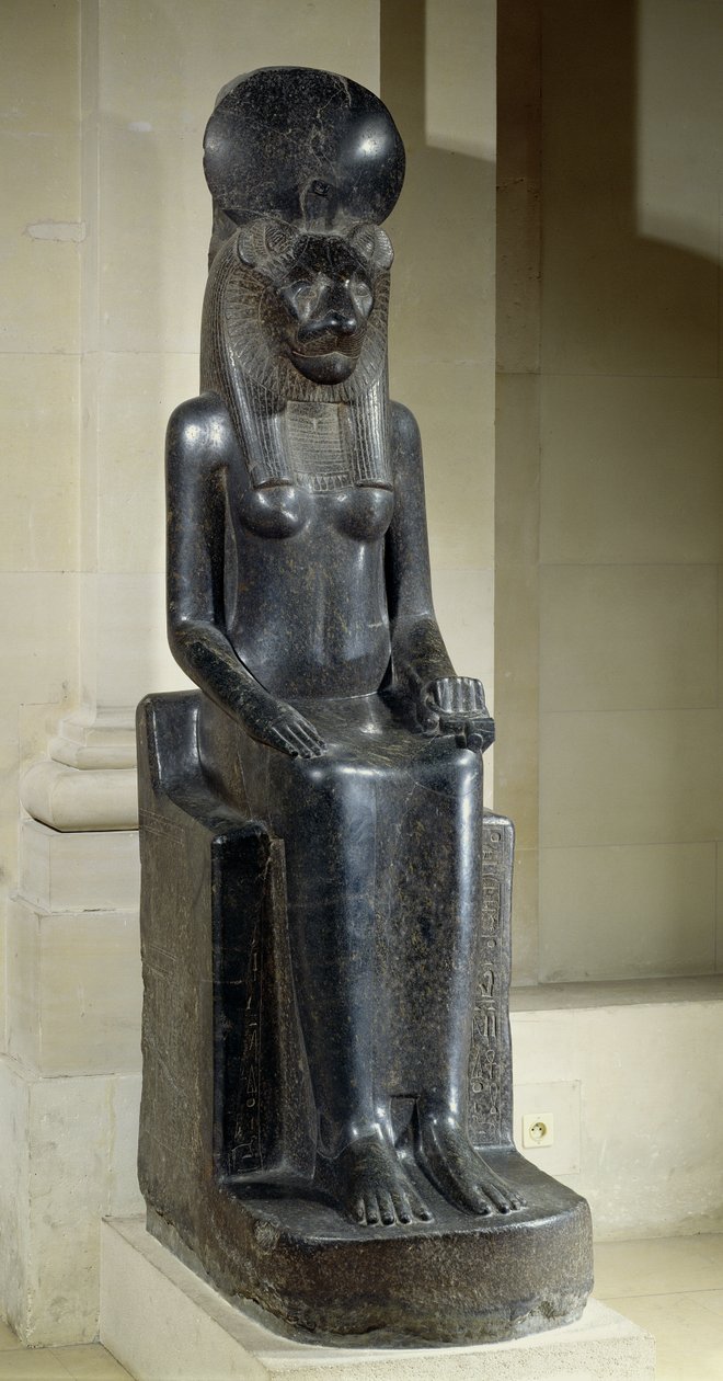 Sekhmet oroszlánfejű istennő szobra Mut templomából, Karnak, Új Királyság, Kr.e. 1391-1353 (diorit) (lásd még: 218945) alkotó: Egyptian 18th Dynasty