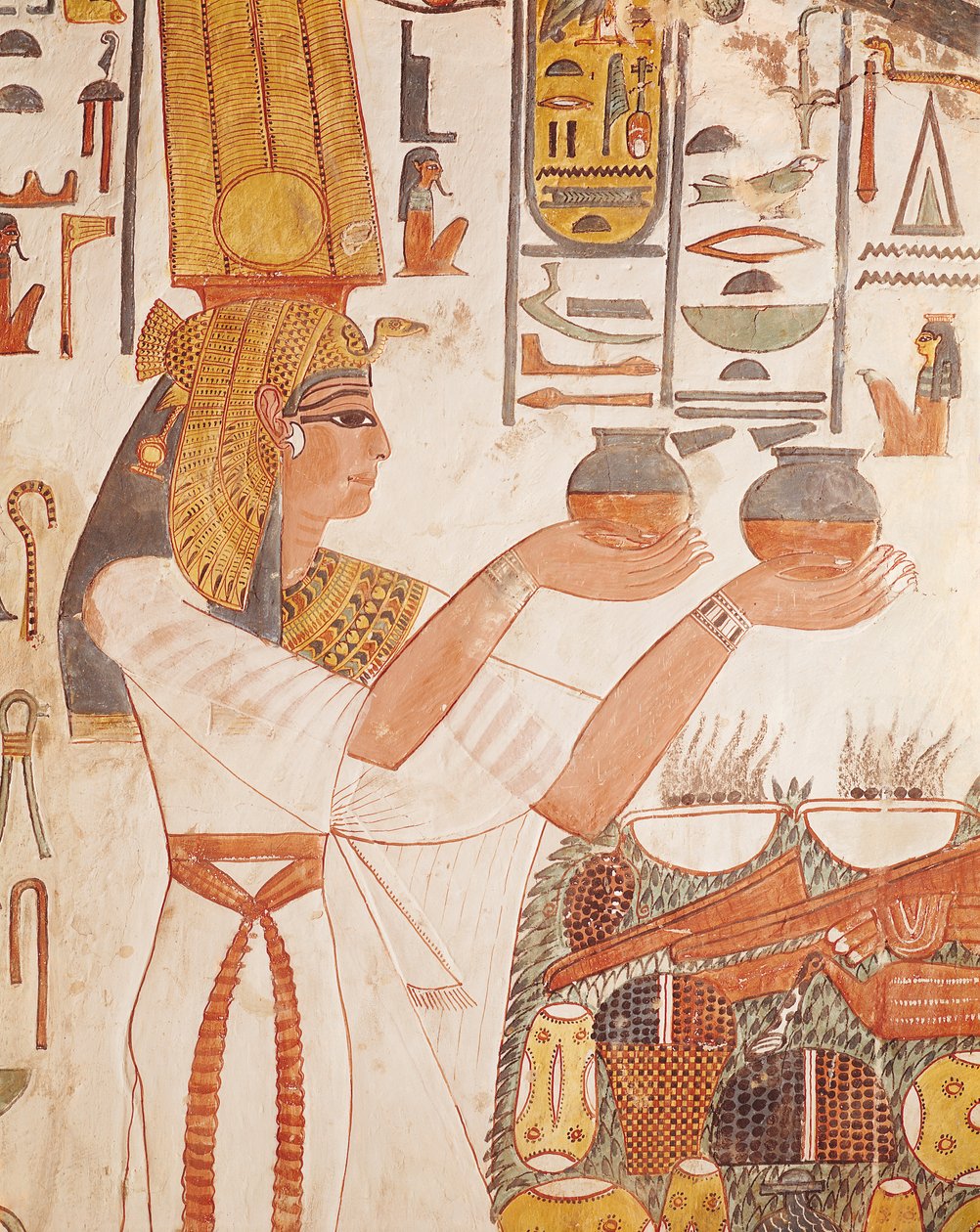Nefertari felajánlást tesz Nefertari sírjából (falfestmény) alkotó: Egyptian 19th Dynasty