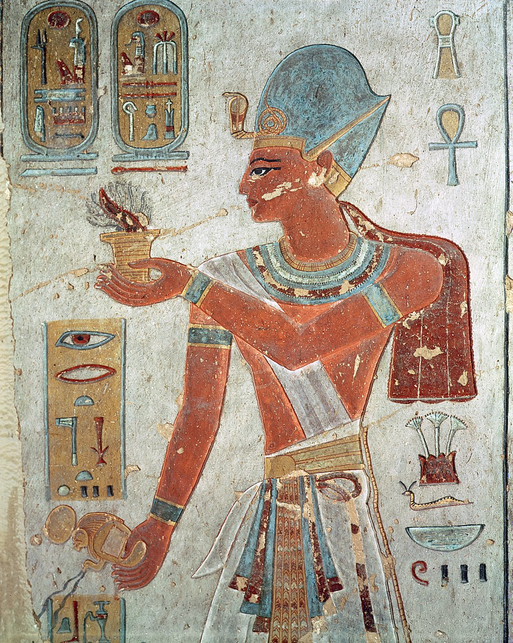 III. Ramszesz (Kr. e. 1184-1153) harci ruhában, III. Ramszesz sírjából, Új Királyság (falfestmény) alkotó: Egyptian 19th Dynasty