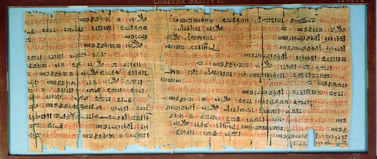 A Chester Beatty orvosi papirusz, Újbirodalom, Kr.e. 1200 körül (papirusz) alkotó: Egyptian 19th Dynasty