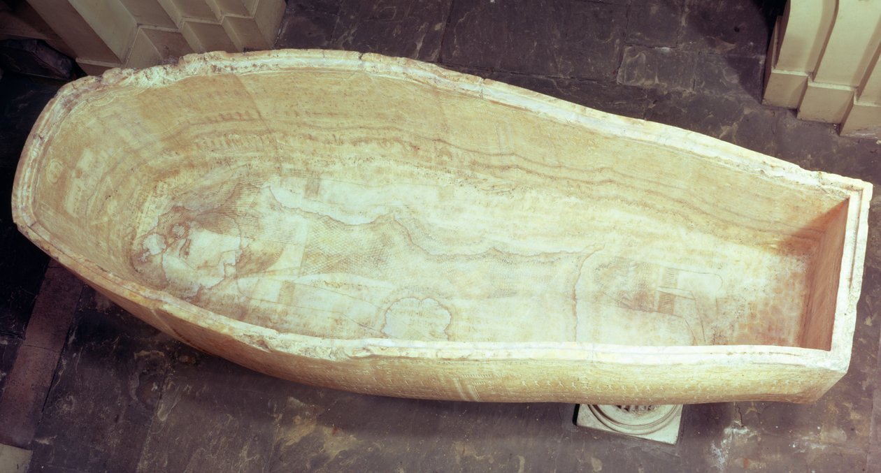 I. Seti szarkofágja felülről nézve, Kr.e. 1300 körül (mészkő) (lásd még 3589) alkotó: Egyptian 19th Dynasty
