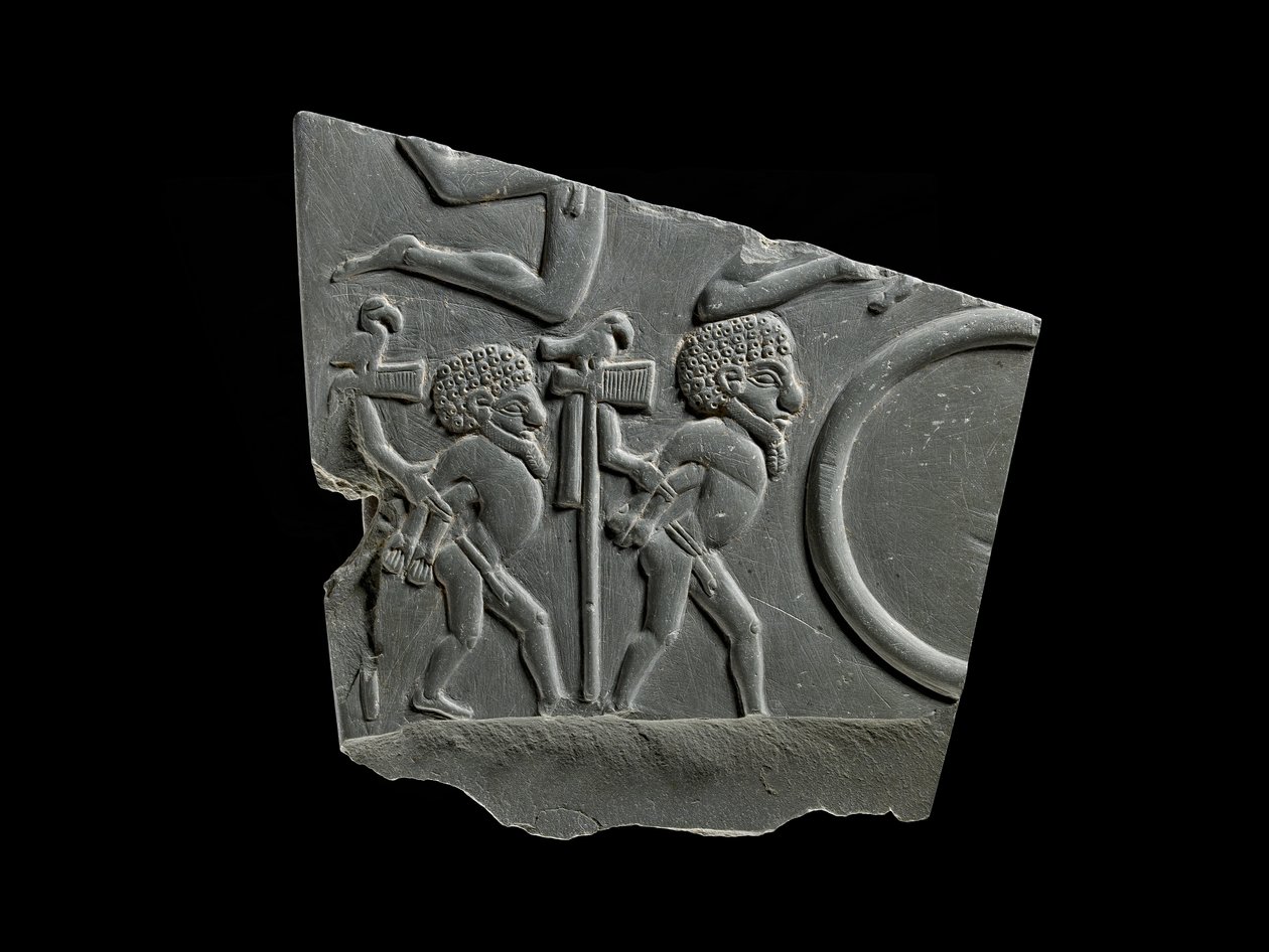 Csatatér paletta iszapkő töredéke alkotó: Egyptian 1st Dynasty