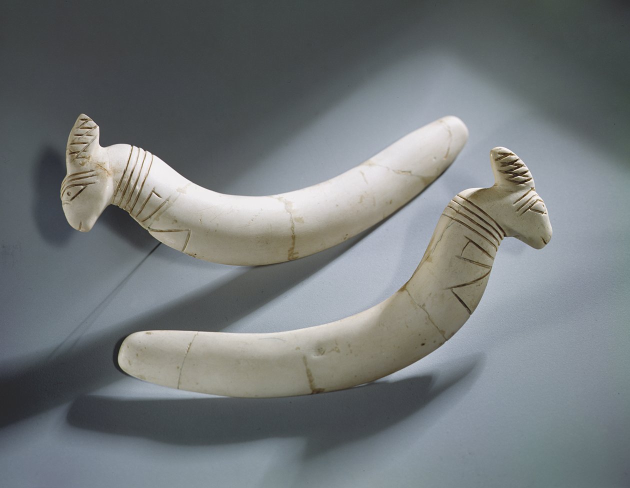 Pár kasztni, vékony periódus (víziló elefántcsont) alkotó: Egyptian 1st Dynasty