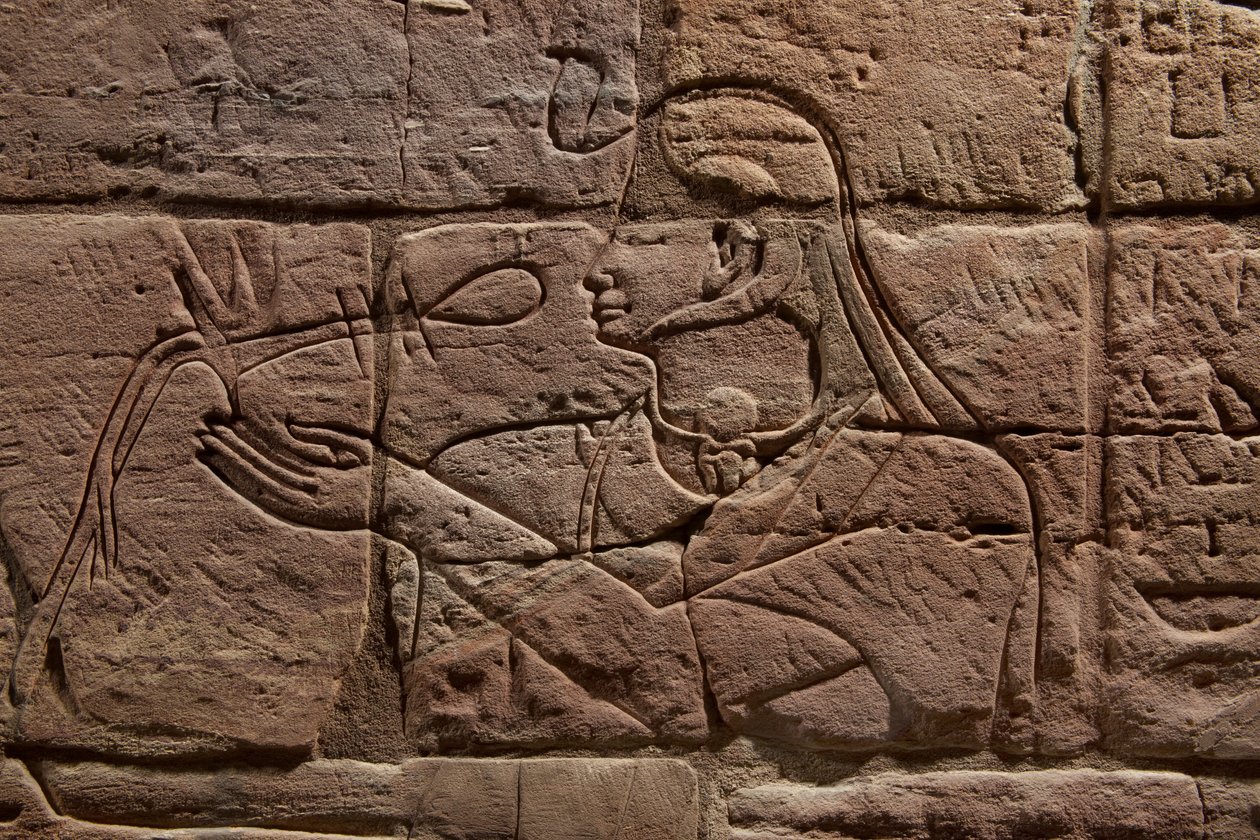 Részlet az Aspelta faláról, Kr.e. 680 körül homokkő alkotó: Egyptian 25th Dynasty