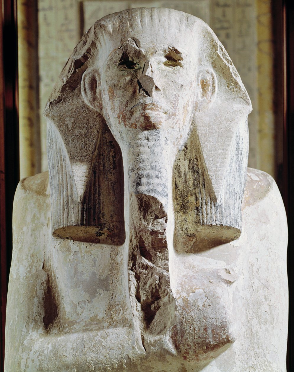 Dzsószer király (Kr. e. 2630-2611) ülő szobra a Dzsószer lépcsőpiramisa melletti halotti templomból, Szakkara, kora dinasztikus időszak (mészkő) (részlet) alkotó: Egyptian 3rd Dynasty