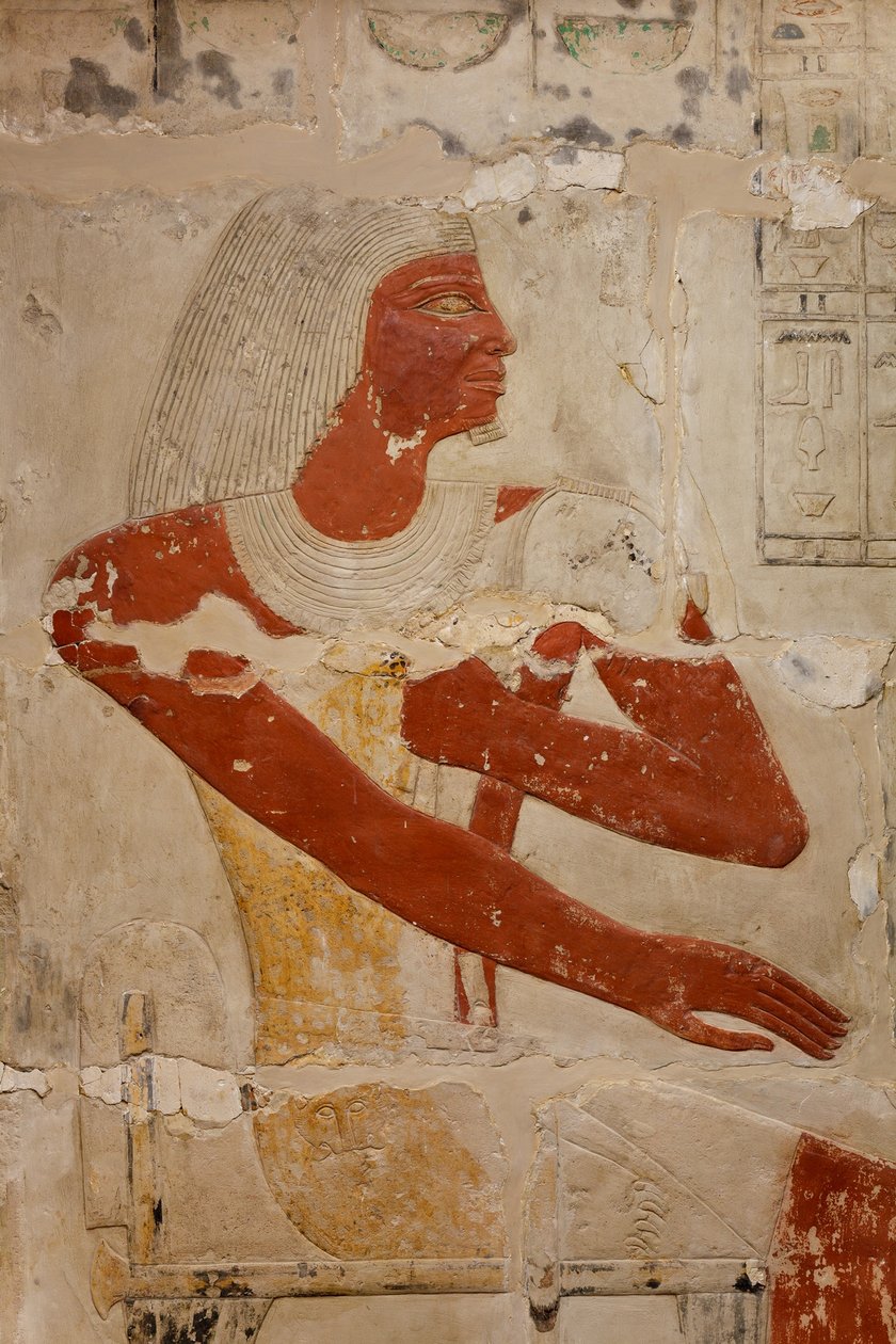 Perneb Mastaba sírja, ie 2381–2323 (mészkő és festék) alkotó: Egyptian 5th Dynasty