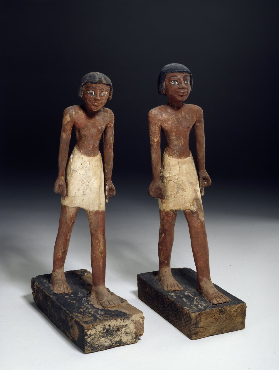 Fa, gesso és festék szobrocskák alkotó: Egyptian 6th Dynasty