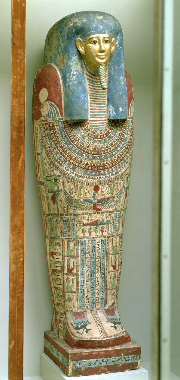 Djeho, Psammetichus fia belső koporsója, Akhmimból, Kr.e. 250 körül (festett fa) alkotó: Egyptian Ptolemaic Period