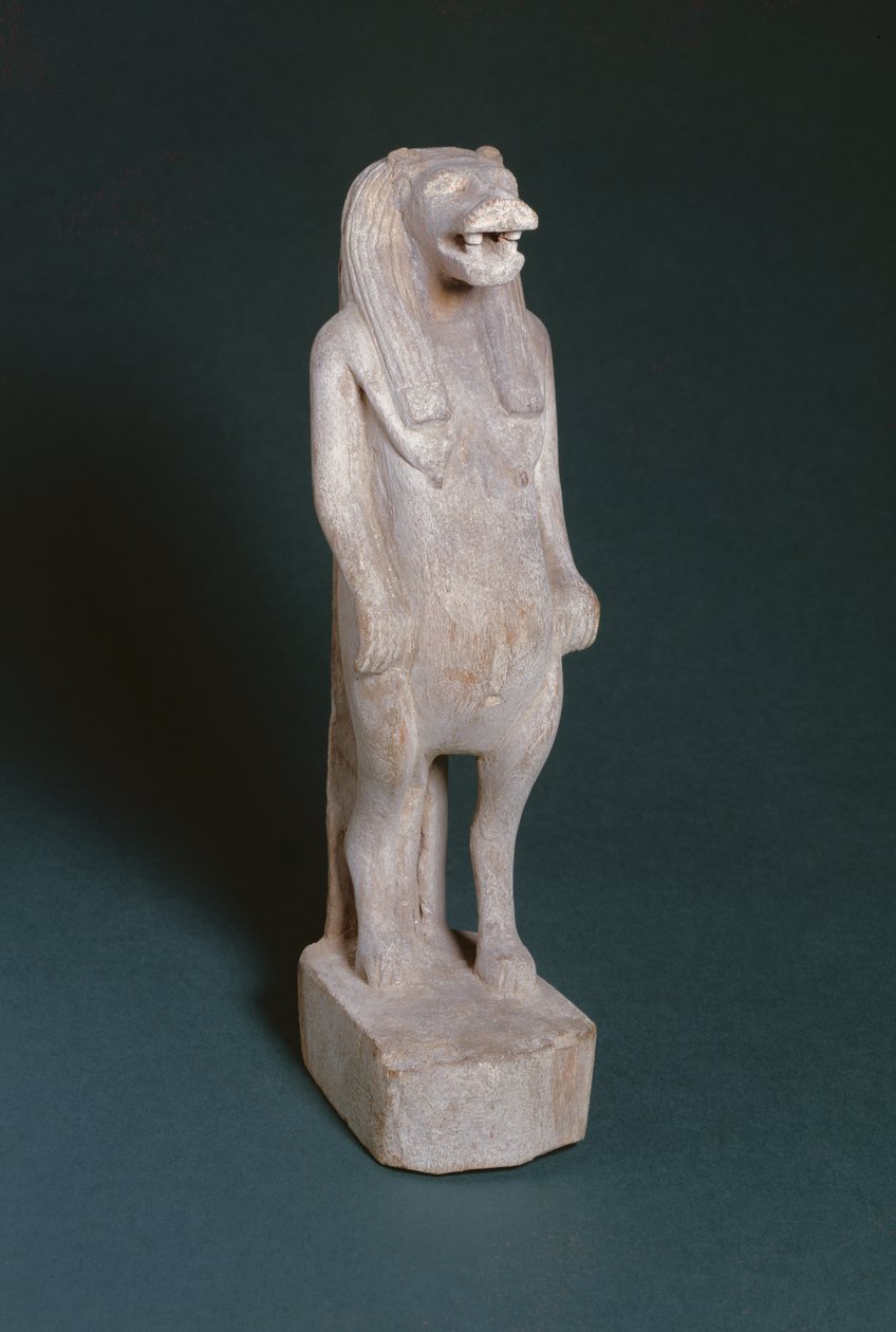 Taweret szobra, a házasság és a gyermeknevelés istennője, Kr.e. 2-1. század (fa) alkotó: Egyptian Ptolemaic Period