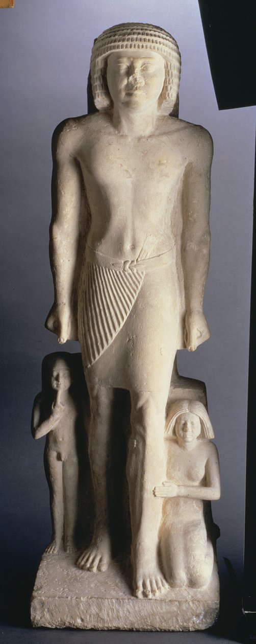 Családi csoport, valószínűleg Szakkarából, az óbirodalomból, az 5. dinasztia végétől a 6. dinasztia elejéig (festett mészkő) alkotó: Egyptian