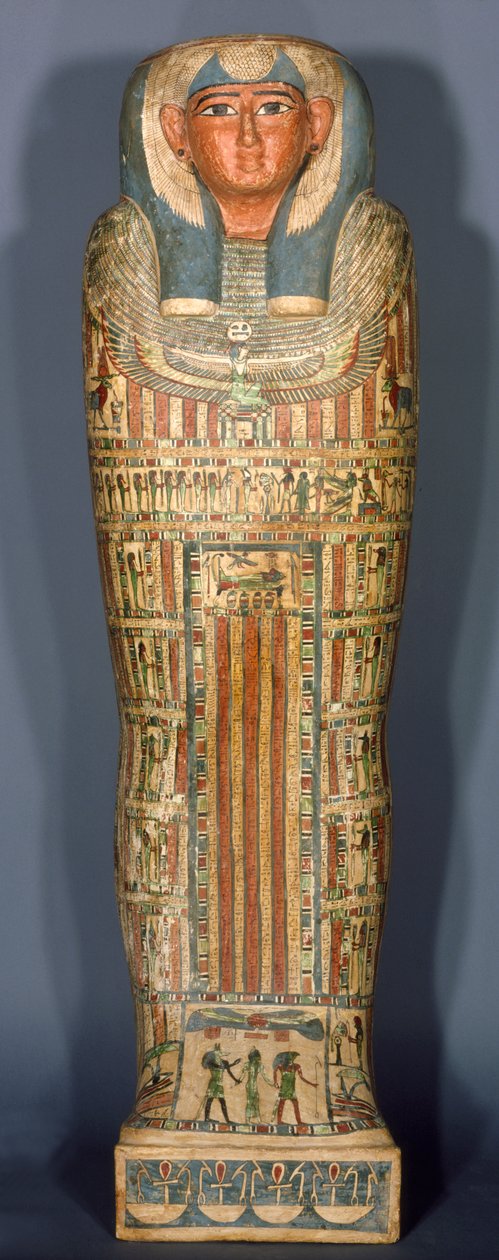 Djedmut belső koporsója, 26-25. dinasztia, késői időszak, ie 715-525 körül (fa vászonnal, gessóval és festékkel) alkotó: Egyptian