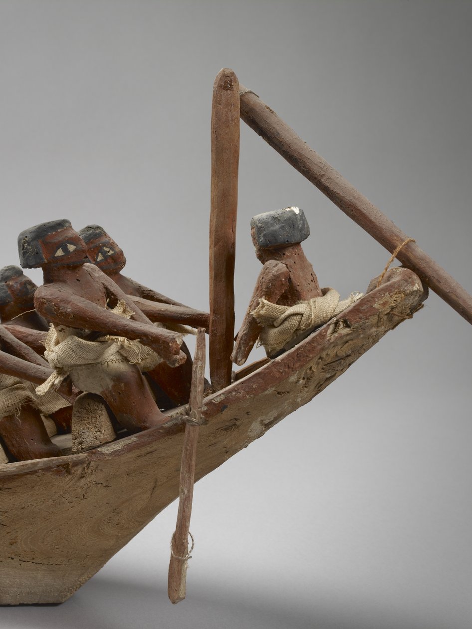 Temetőcsónak-modell, Beni Hasanból, valószínűleg Közép-Királyságból, 2060-1786, vegyes technika, 107032 részlet alkotó: Egyptian