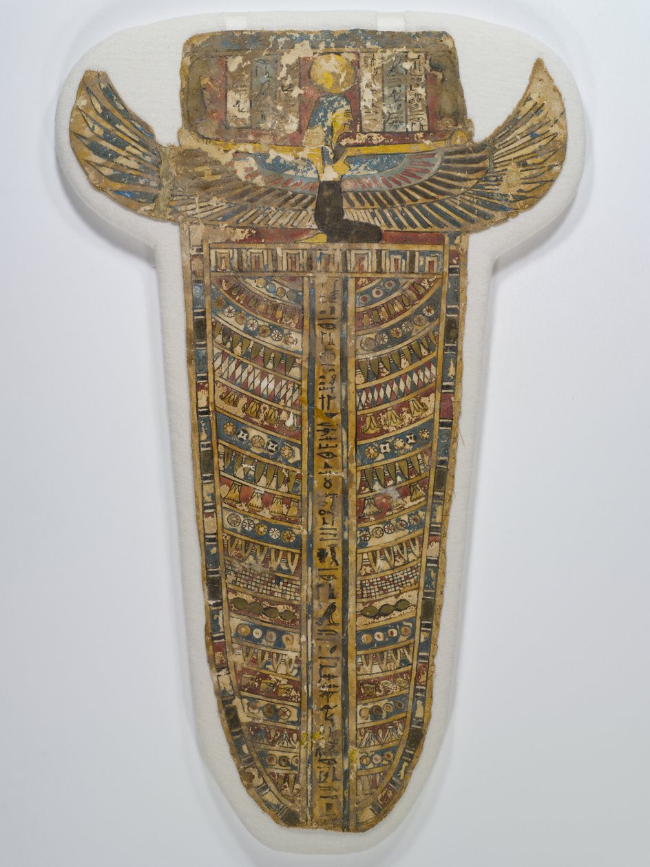 Festett múmiatakaró (kötény), ie 305-30 (vászon, gesso, festék és aranyozás) alkotó: Egyptian