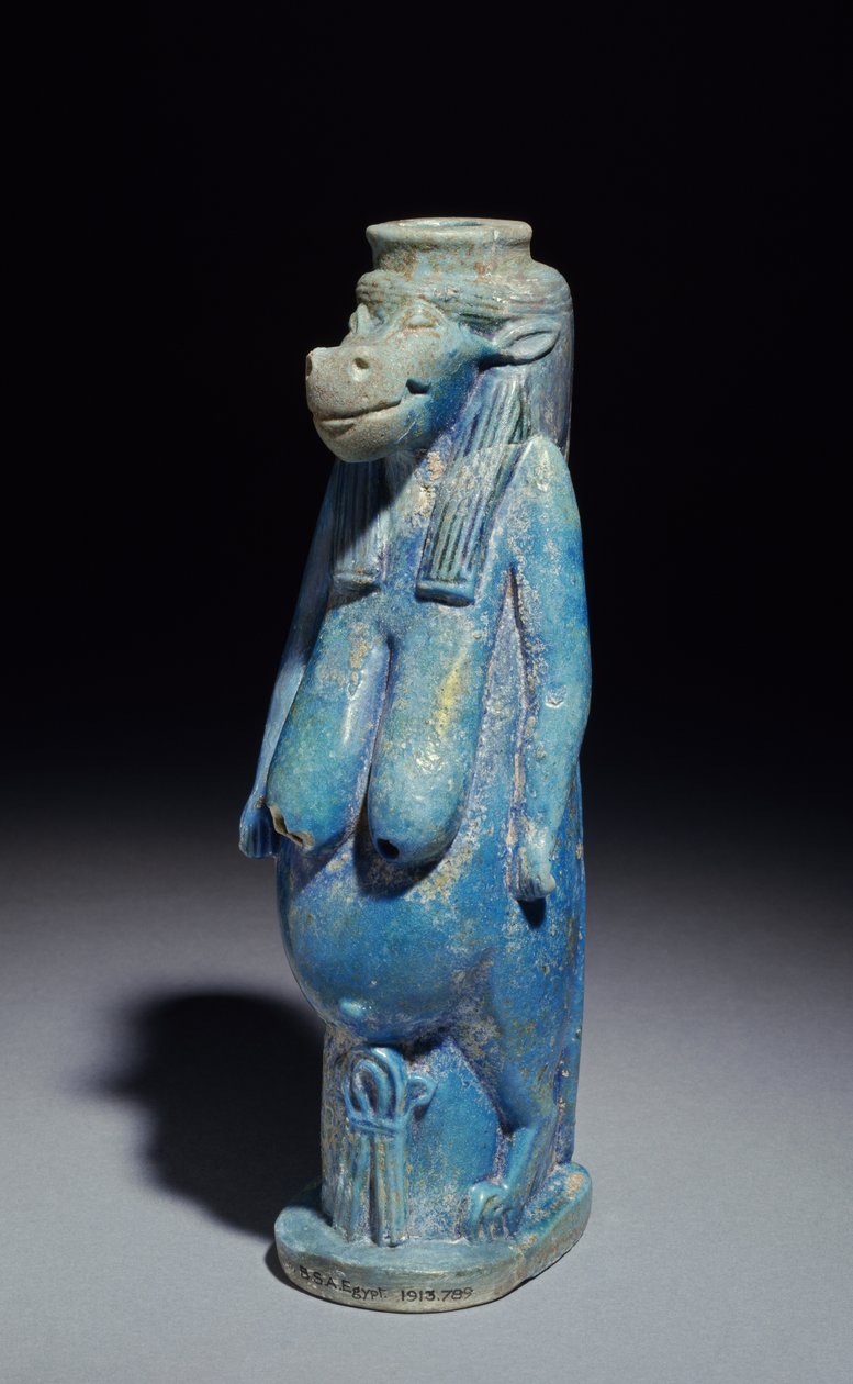 Taueret, a Víziló istennő, valószínűleg késő időszak, Kr.e. 664-332 körül (fajansz mázas agyagedény) alkotó: Egyptian